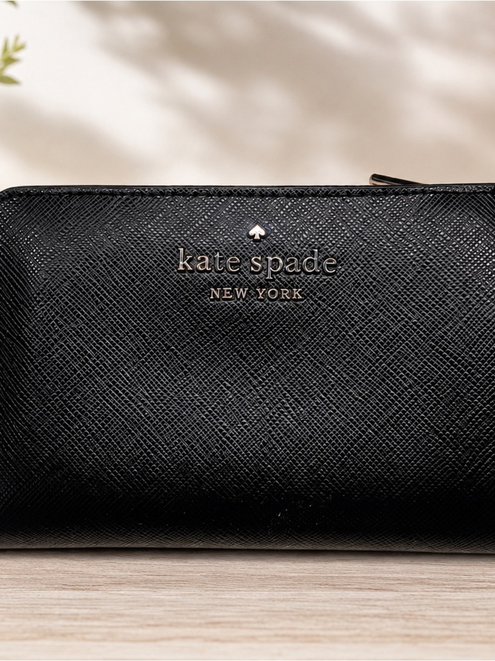 Kate Spade Black Textured Black Saffiano Leather Wallet Organizer - Picture 6 of 6